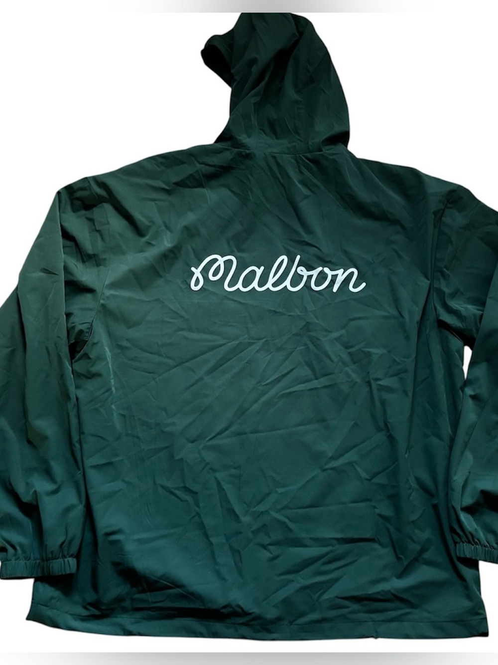 NWT Malbon Golf RIDGE ANORAK Hoodie size L Forest Green  1/4 Zip Lightweight